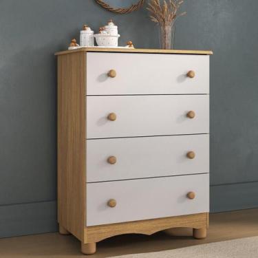 Imagem de Cômoda Infantil 65cm com 4 Gavetas Dengo Multimóveis MP4409, Madeirado