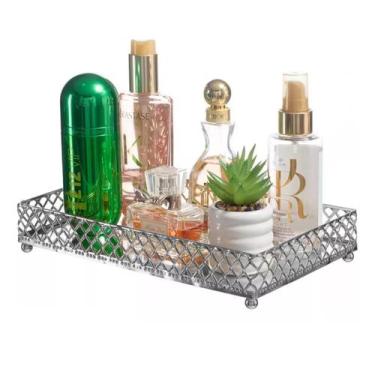 Imagem de Bandeja Decorativa Espelhada P/ Perfume Banheiro Bd-108 M - PGB, Prata