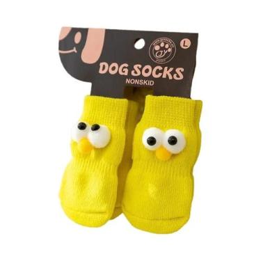 Imagem de Meias De Cachorro Antiderrapantes E Quentes Com Estampa De Desenho Ani