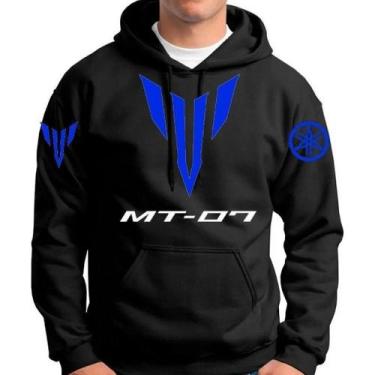 Imagem de Blusa De Moletom Casaco De Frio Yamaha Mt 07 Canguru Capuz, Azul, GG
