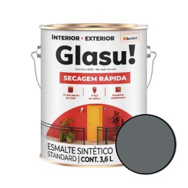 Imagem de Tinta Esmalte Brilhante Cinza Escuro 3,6L - GLASU! ACABAMENTOS G2