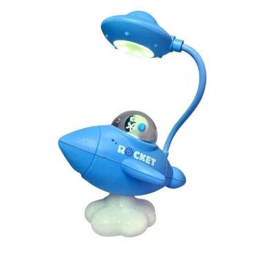 Imagem de Abajur Luminária de Mesa Astronauta LED USB Recarregável Articulada De