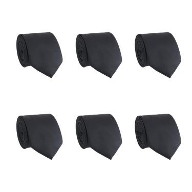 Imagem de Kit 6 Gravatas Masculina Social Slim Premium Classicas Lisa Elegante Padrinhos Formatura Trabalho