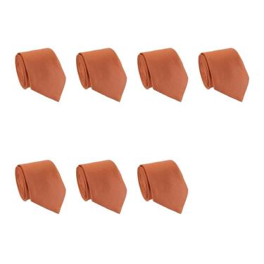 Imagem de Kit 7 Gravatas Masculina Social Slim Premium Tons Terrosos Lisa Elegante Padrinhos Formatura Trabalho