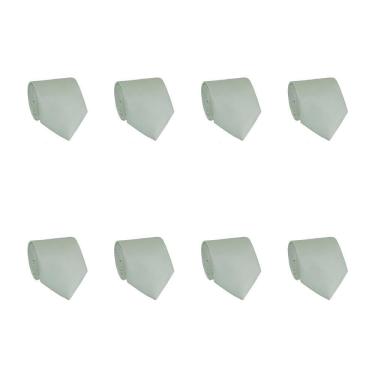 Imagem de Kit 8 Gravatas Masculina Social Slim Premium Tons de Verde Lisa Elegante Padrinhos Formatura Trabalho