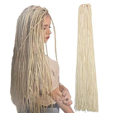 Imagem de Mayloss Tranças Zizi sintéticas pré-trançadas longas micro 3X, 10 pacotes/lote 28 polegada 50 g/pacote 613 # cor fina pequena caixa trança cabelo trançado sintético Kanekalon extensão de cabelo trançado (613)