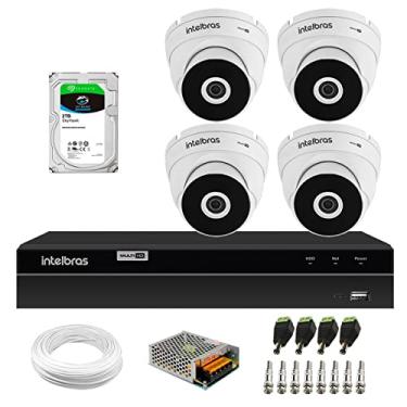 Imagem de Kit 4 Câmeras Intelbras VHD 3230 D G7 Dome Full HD 1080p Visão Noturna de 30m IP67 + Dvr Intelbras MHDX 1204 4 Canais + HD 2TB SkyHawk