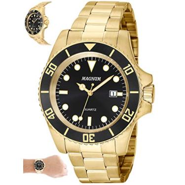 Imagem de Relógio Magnum MA32952P masculino, Dourado/Preto,