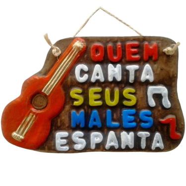 Imagem de Placa De Churrasco Decor - Quem Canta Seus Males Espanta