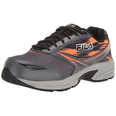Imagem de Fila Men's Memory Meiera 2 Slip Resistant Composite Toe Trail Running Shoe Food Service, Castlerock/Black/Vibrant Orange, 7.5 D US