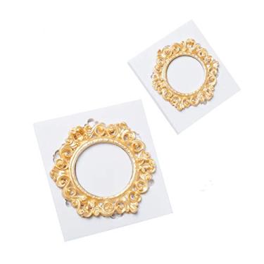 Imagem de 2 peças de moldura de silicone pequena molde de bolo, ferramentas de decoração de bolo, moldes de pasta de goma.