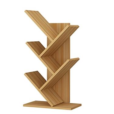 Imagem de KIZQYN Estante de livros piso estante de estudo criativo estante em forma de árvore rack de livros móveis armário de armazenamento multi-grade prateleira de exibição de abrasão estante (cor: 04)