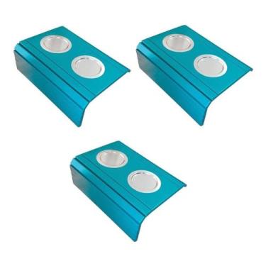 Imagem de Kit 3 Esteira Decorativa Laqueada Sofá Alumínio Azul Tiffany