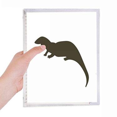 Imagem de Caderno de retrato de animais marinhos pretos recarregável, diário de folhas soltas