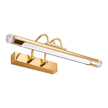Imagem de Luminárias de iluminação LED Vanity luzes de espelho de banheiro, lâmpada giratória arandela de parede de metal dourado, lâmpadas de espelho de banheiro espelho de banho ajuste de luz frontal [Classe de energia A+] (cor o novo