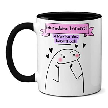 Imagem de Caneca Educadora Infantil Rainha Dos Baixinhos Fofa Criativa (Preta)