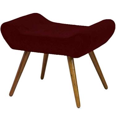 Imagem de Puff Banco Decorativo Vitoria Salão Beleza Sala Estar Suede Vermelho Bordô - Dl Decor