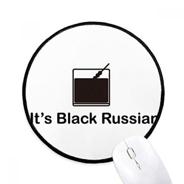 Imagem de Mouse pad russo preto para coquetel de mesa escritório tapete redondo para computador
