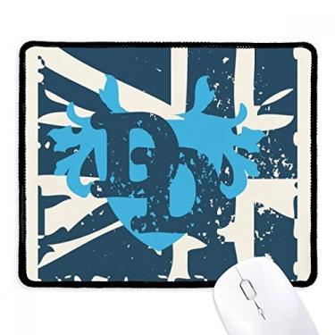 Imagem de Graffiti Street Blue Denim Divisão Padrão Mousepad Borda Costurada Tapete Borracha Gaming Pad