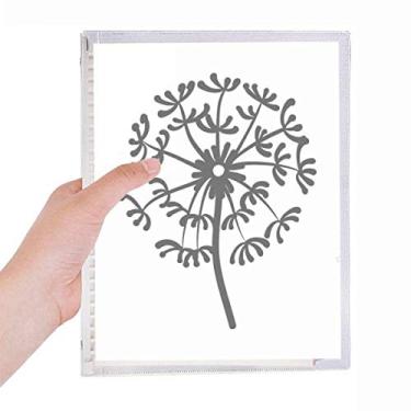 Imagem de Caderno de flores com desenho de dente-de-leão com folhas soltas para diário recarregável