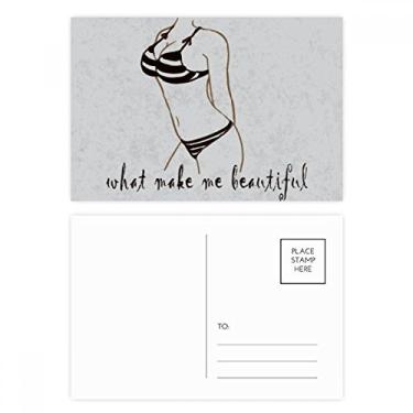 Imagem de Ilustração de beleza de biquíni conjunto de cartão postal de aniversário cartão de agradecimento