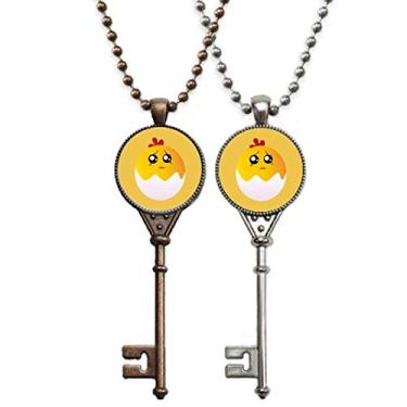 Imagem de OFFbb-USA Colar com pingente de desenho animado de rosto adorável da Egg Injustice para decoração de casais