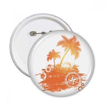 Imagem de Ilustração de estampa de praia de coqueiro, broches, decoração de roupas, 5 peças, presente
