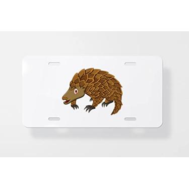 Imagem de Linda capa para placa de licença de desenho animado Pangolin – Capa para placa de carro – Capa para moldura de placa de carro 15 x 30 cm