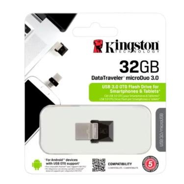 Imagem de Pen Drive Para Celular Kingston 32GB 3.0 DTDUO3 32GB 3.0 preto