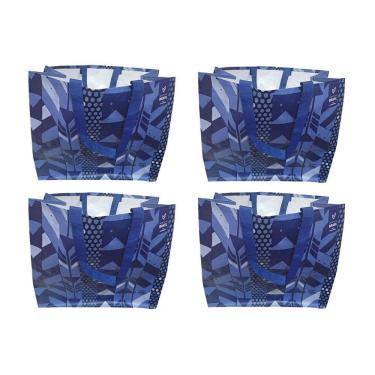 Imagem de 4 Sacolas Ráfia Retornável Grande 39x44x22cm Traços Anc. B4u