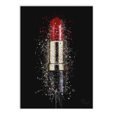 Imagem de Placa Decorativa A3 Batom Decoração Maquiagem Salão Beleza Poster