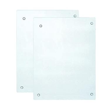 Imagem de Murrey Home Conjunto de tábua de corte de vidro para balcão de cozinha, tábuas de corte de vidro temperado, seguro para lava-louças, bandeja grande de bancada fosca, 40,6 x 30,5 cm