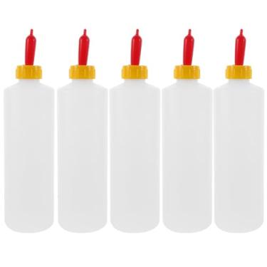 Imagem de Tofficu 5 conjuntos de 400 ml de mamadeira de cordeiro para mamadeiras de bebê cabra bezerro, garrafa de água com parafuso vermelho - mamadeira infantil para animais de estimação, acessórios de fazenda, porco de ovelha