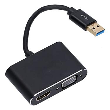 Imagem de Zunate Adaptador USB para VGA, 1080p FHD Fast USB3.0 para VGA/HDMI, USB 3.0 para HDMI fêmea VGA fêmea, suporta 4 telas para PC, laptop, monitor, projetor, HDTV