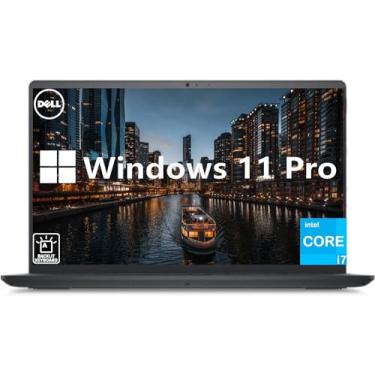 Imagem de Dell Notebook empresarial Inspiron FHD de 15,6 polegadas, Intel Core i7-1255U, 32 GB de RAM, SSD de 1 TB, Windows 11 Pro, teclado retroiluminado, webcam, WiFi, preto carbono