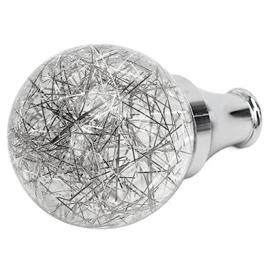 Imagem de Manopla de Mudança de Bola Redonda Universal, Cabeça de Mudança de Marcha Modificada para a Maioria Dos Modelos de Carros, 3 Adaptadores (Prata)