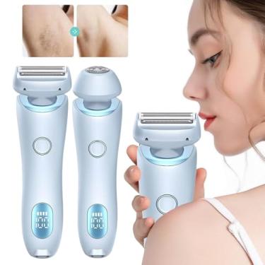 Imagem de YYGJYGOO Láquina de barbear Glide Pro 3.0, recarregável portátil 2 em 1 Dusk Glide Pro 3.0, máquina de barbear elétrica oficial Dusk para pernas, braços, axilas e área púbica, húmida ou seca (azul)