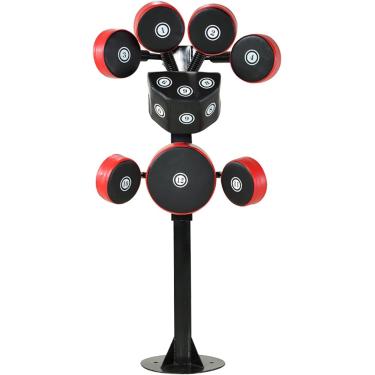 Imagem de Suporte para saco de pancadas em pé, treinamento de alvo de boxe resistente, máquina de boxe de chute de múltiplos alvos com 12 almofadas de alvo, alvo de parede de prática de boxe para cria