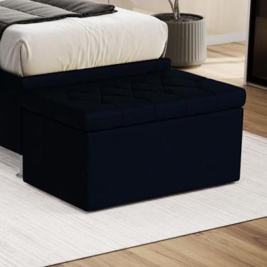 Imagem de Calçadeira Sagitarius 90 Solteiro N-025 Veludo Azul Marinho Aradecor, 