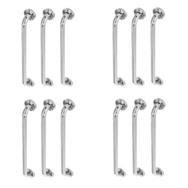 Imagem de Alça de Apoio 40cm Inox Barra Kit 12 Unidades Banheiro Box Idoso Defic