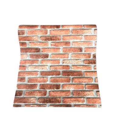 Imagem de Papel De Parede Vinilico Tijolo 3D Marrom Vermelho - Artetik Digital