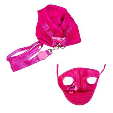 Imagem de Kit Boné E Coleira Peitoral Rosa Eg - Nicapet