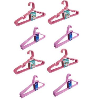 Imagem de Kit 20 Cabides Adulto Reforçado + 20 Cabide Infantil Rosa - Trioplast