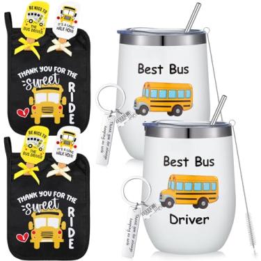 Imagem de Mifoci 10 peças de presentes de agradecimento ao motorista de ônibus com isolamento de 340 g copo de ônibus para motorista de ônibus com bolso resistente ao calor almofadas de silicone espátula