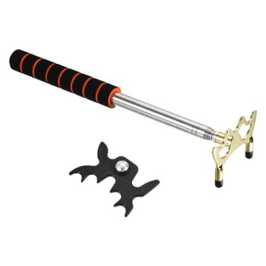 Imagem de PATIKIL Ponte retrátil para taco de bilhar, acessório de taco de sinuca de EVA com cabeça de ponte baixa de metal removível para competição de mesa de sinuca, dourado/preto