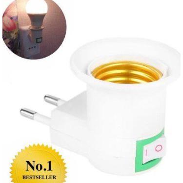 Imagem de Adaptador de Lâmpada Tomada Botão liga e Desliga Bocal Soquete E27 - g