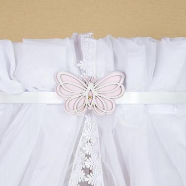 Imagem de Mosquiteiro de Voil com Dossel de Parede Borboleta Liso Novo - Amora C