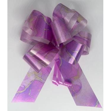Imagem de Laço Pronto Para Presente e Embalagem -Flor Grande Marmorizado 10 Unid