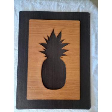 Imagem de Placa decorativa MDF 30x40 com detalhe de Abacaxi - MAP Importação
