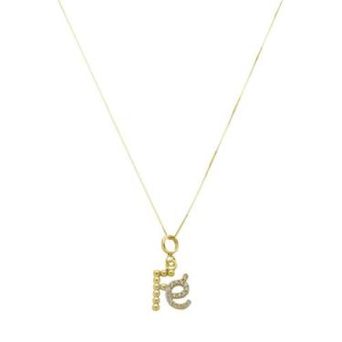 Imagem de Corrente De Ouro 18k Feminino 50cm Veneziana Pingente Fé - DR Joias